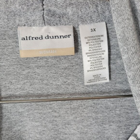 Alfred Dunner Womens Top 3X Plus 3/4 Sleeve Gray Floral Poly Blend Career FLO89E - Picture 7 of 10